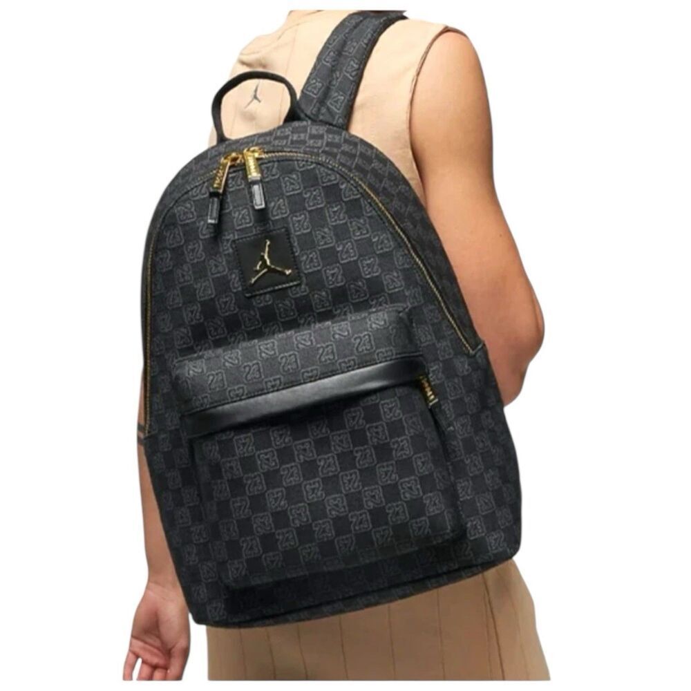 Air Jordan Backpack Mens Black Monogram Nike Limited Edition 23 School Travel